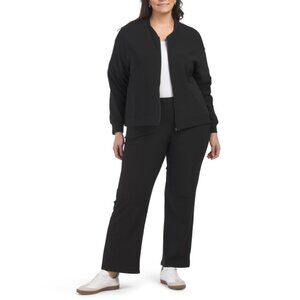 AEROSOLES Black Plus 2pc Zip Front Scuba Set